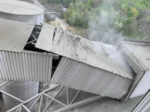 Využití antikolizního dronu po havárii ocelových konstrukcí v cementárně